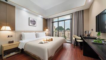 Luxury Double Room, Hill View | Premium bedding, blackout curtains, soundproofing, free WiFi