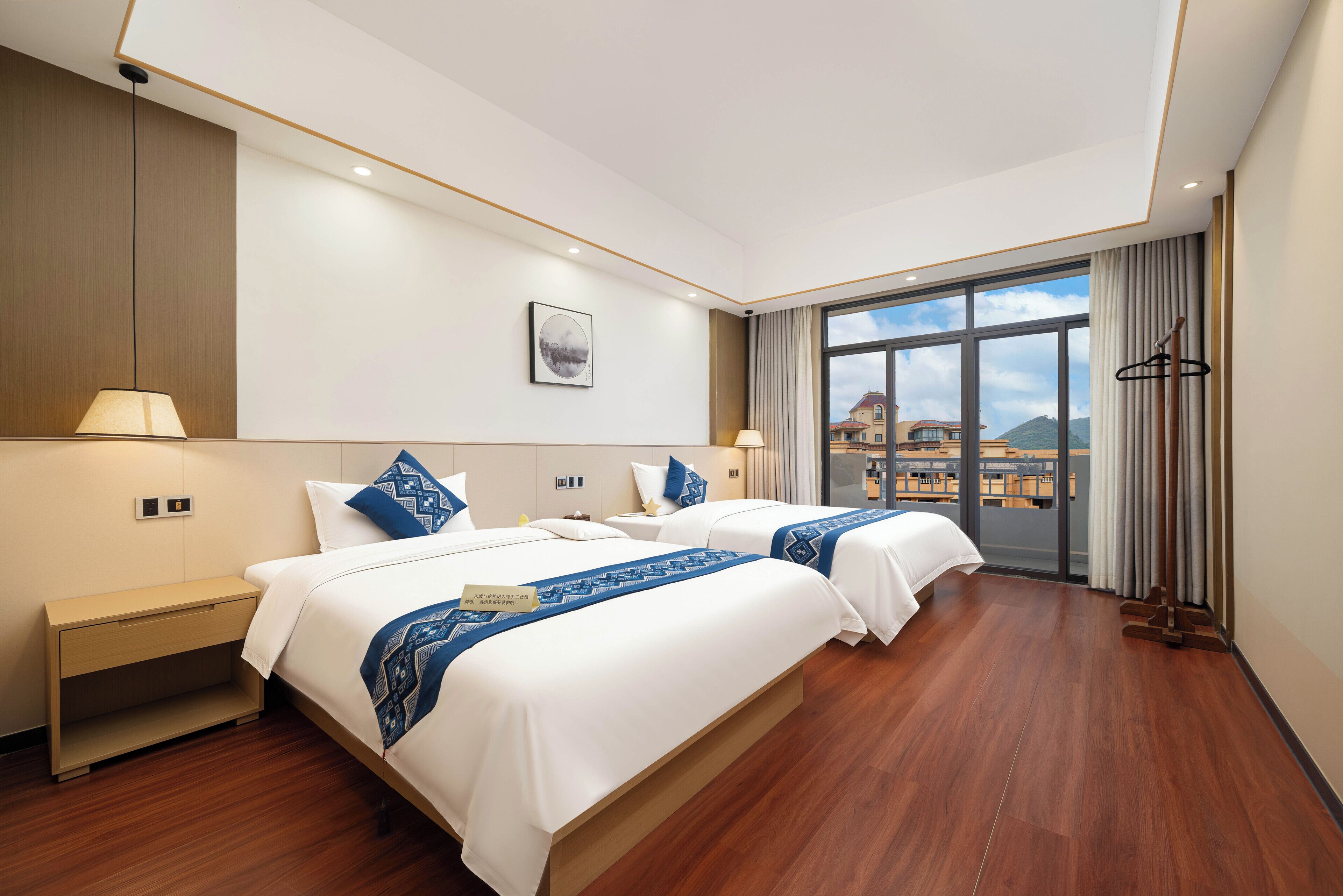 Premium bedding, blackout curtains, soundproofing, free WiFi