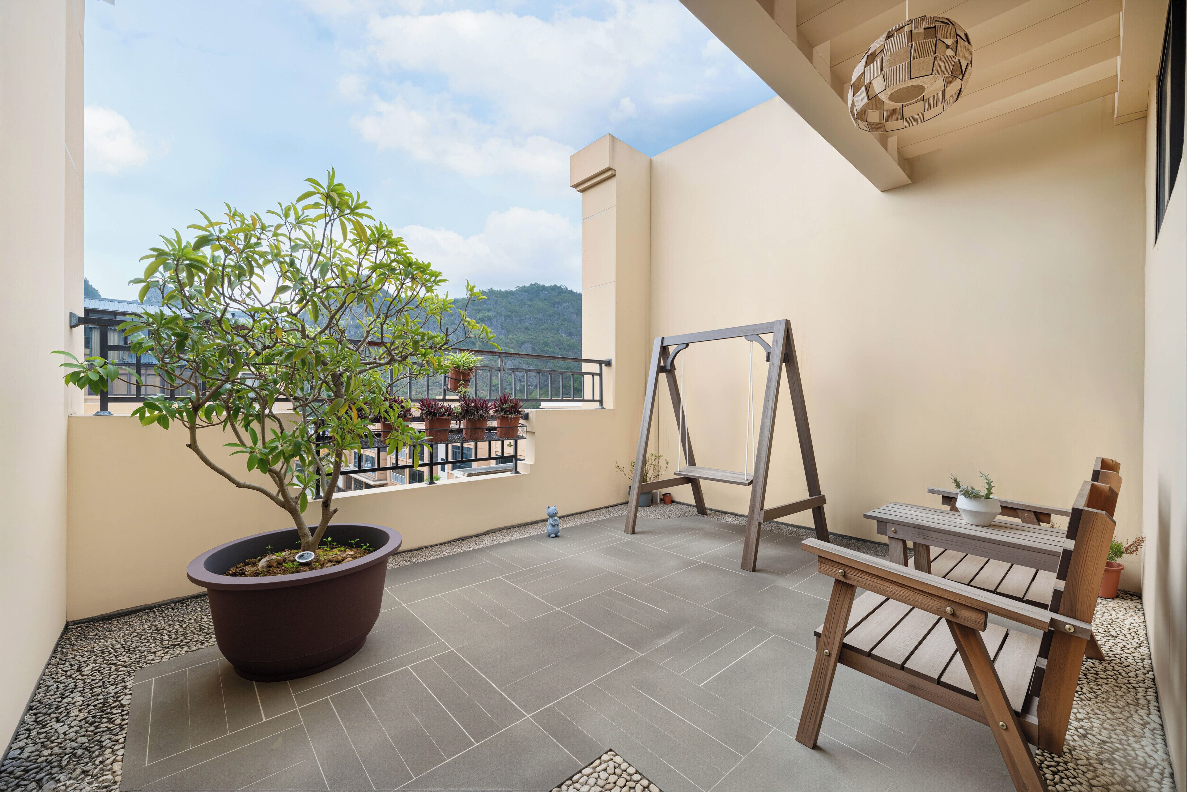 Senior Quadruple Room, Hill View | Premium bedding, blackout curtains, soundproofing, free WiFi