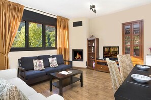 Smart TV, fireplace