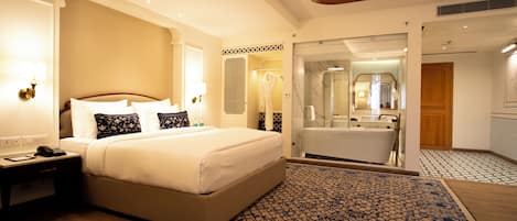 Purna King Room with Hill view | Egyptian cotton sheets, premium bedding, minibar, desk