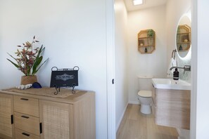 Hair dryer, towels