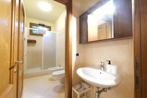 Dusche, Haartrockner, Bidet, Handtücher