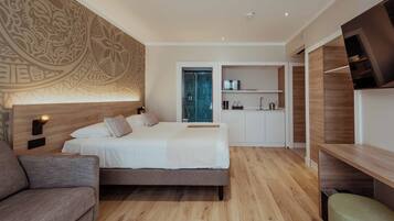 Studio Confort, vue ville | Coffres-forts dans les chambres, rideaux occultants