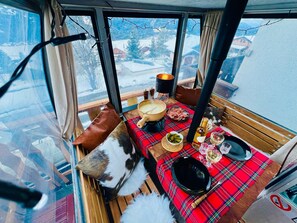Dining - Loft studio with sauna, next to the slopes (Leysin)