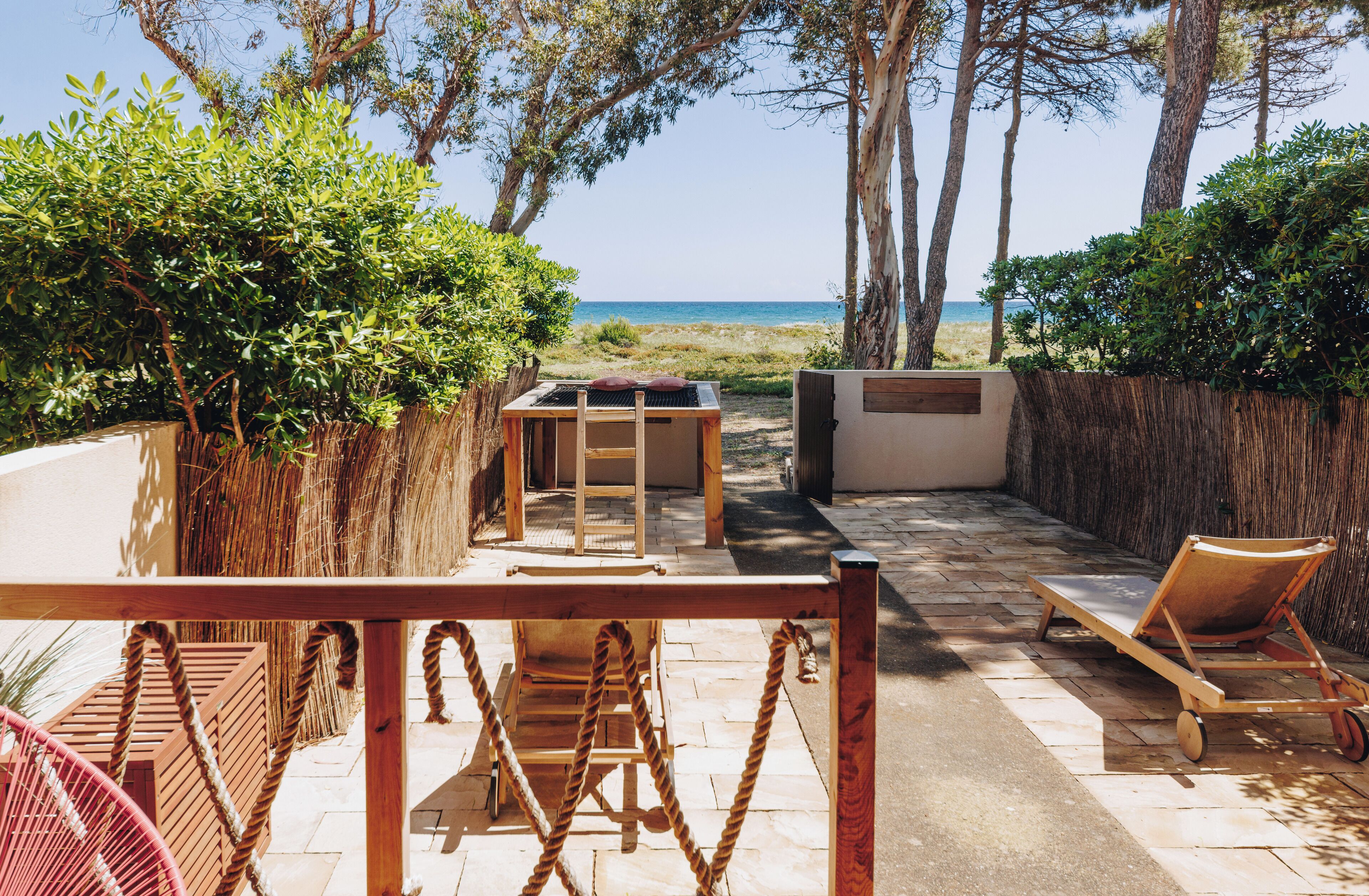 Studio, uitzicht op het strand | Terras