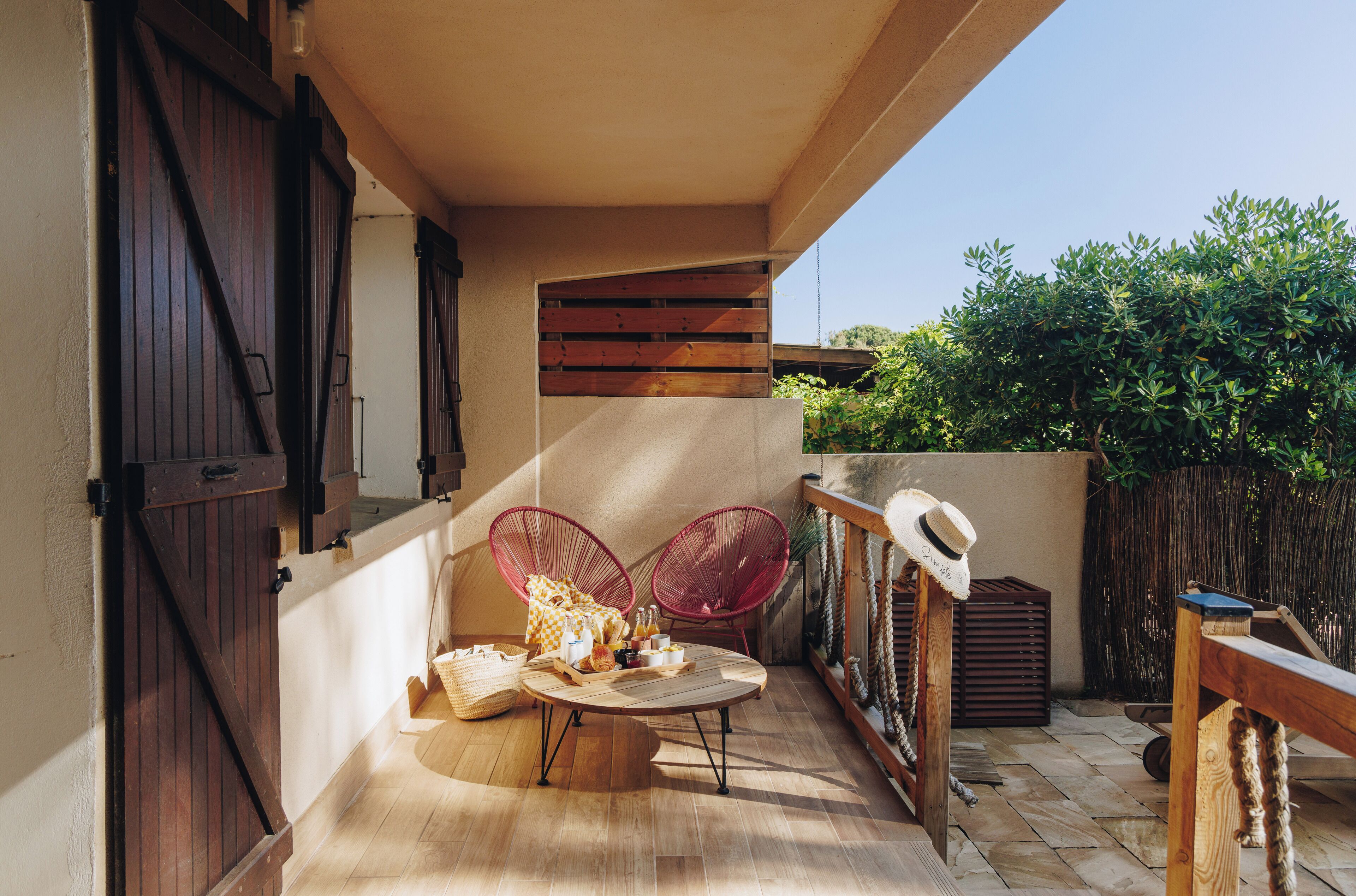 Studio, uitzicht op het strand | Terras