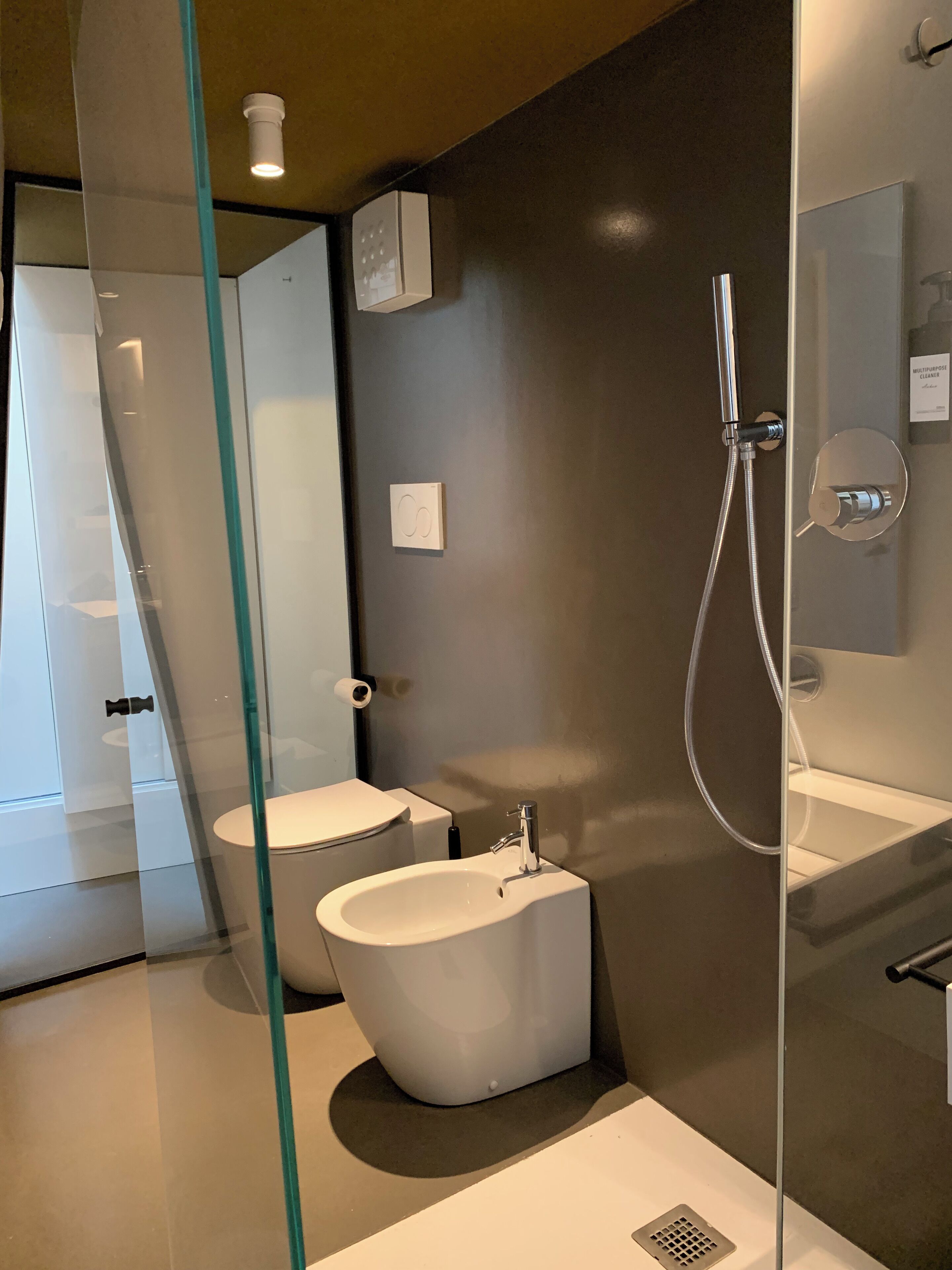 Ducha, secador de pelo, bidet, toallas