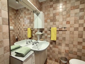 Ducha, secador de pelo, bidé y toallas