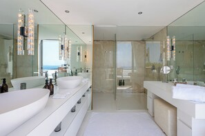 Shower, jetted bath, eco-friendly toiletries, hair dryer