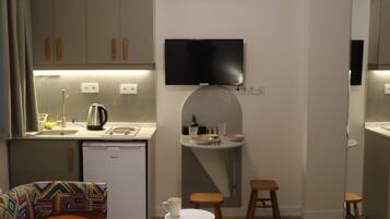 30-inch flat-screen TV with satellite channels