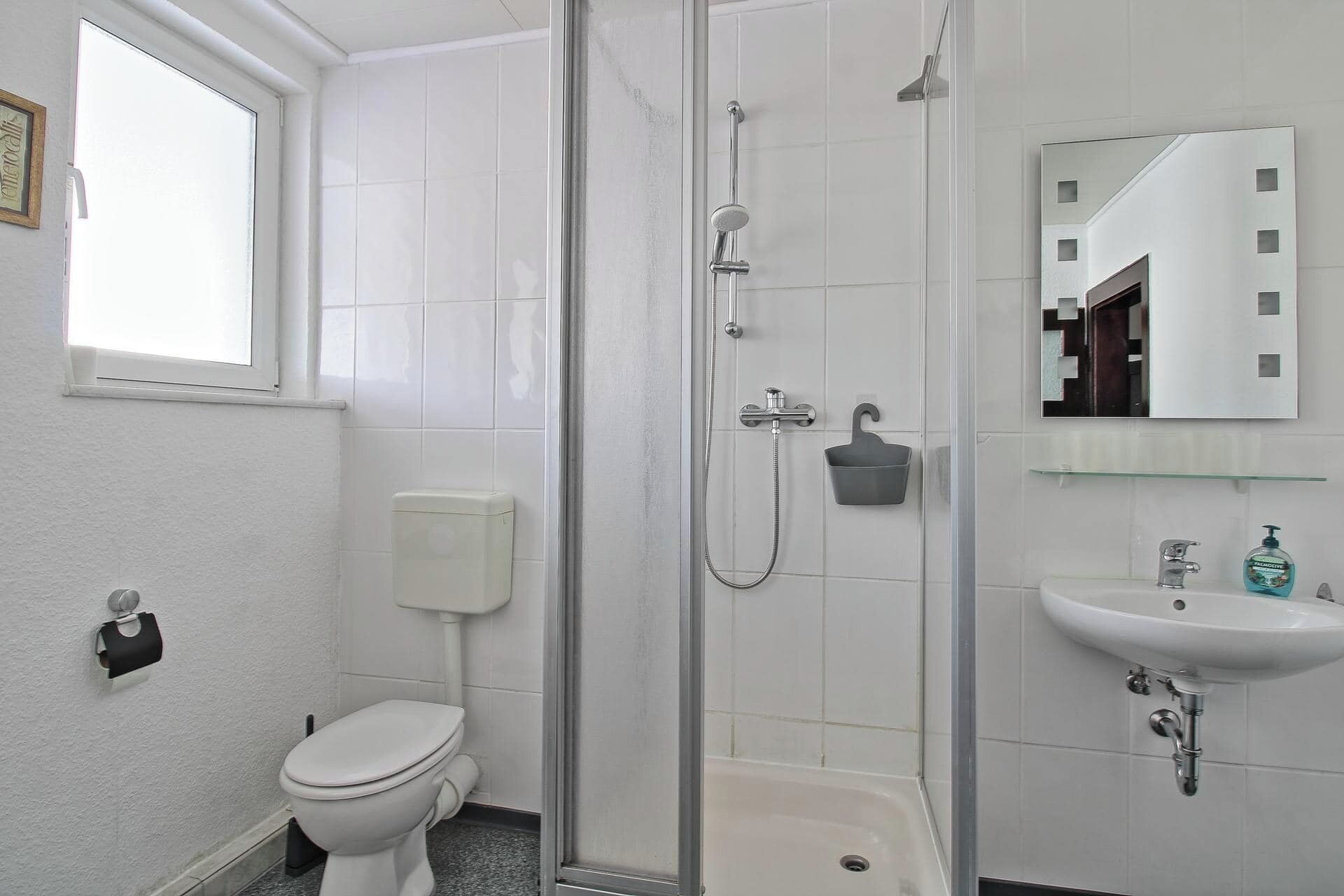 Shower, towels, soap