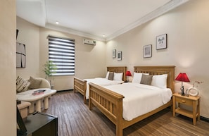 Family Twin Room, Multiple Beds, Non Smoking, City View | 1 bedroom, desk, laptop workspace, blackout drapes