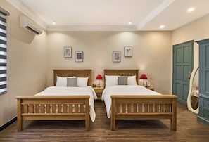 Family Twin Room, Multiple Beds, Non Smoking, City View | 1 bedroom, desk, laptop workspace, blackout drapes