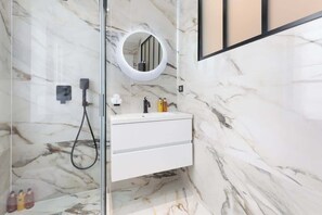 Shower, hair dryer