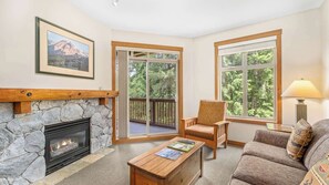 Fernseher, Kamin, DVD-Player