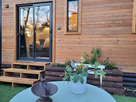 Exterior detail. The TINY HOUSE at Le Haras.