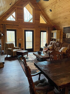 Fernseher, Kamin, Bücher