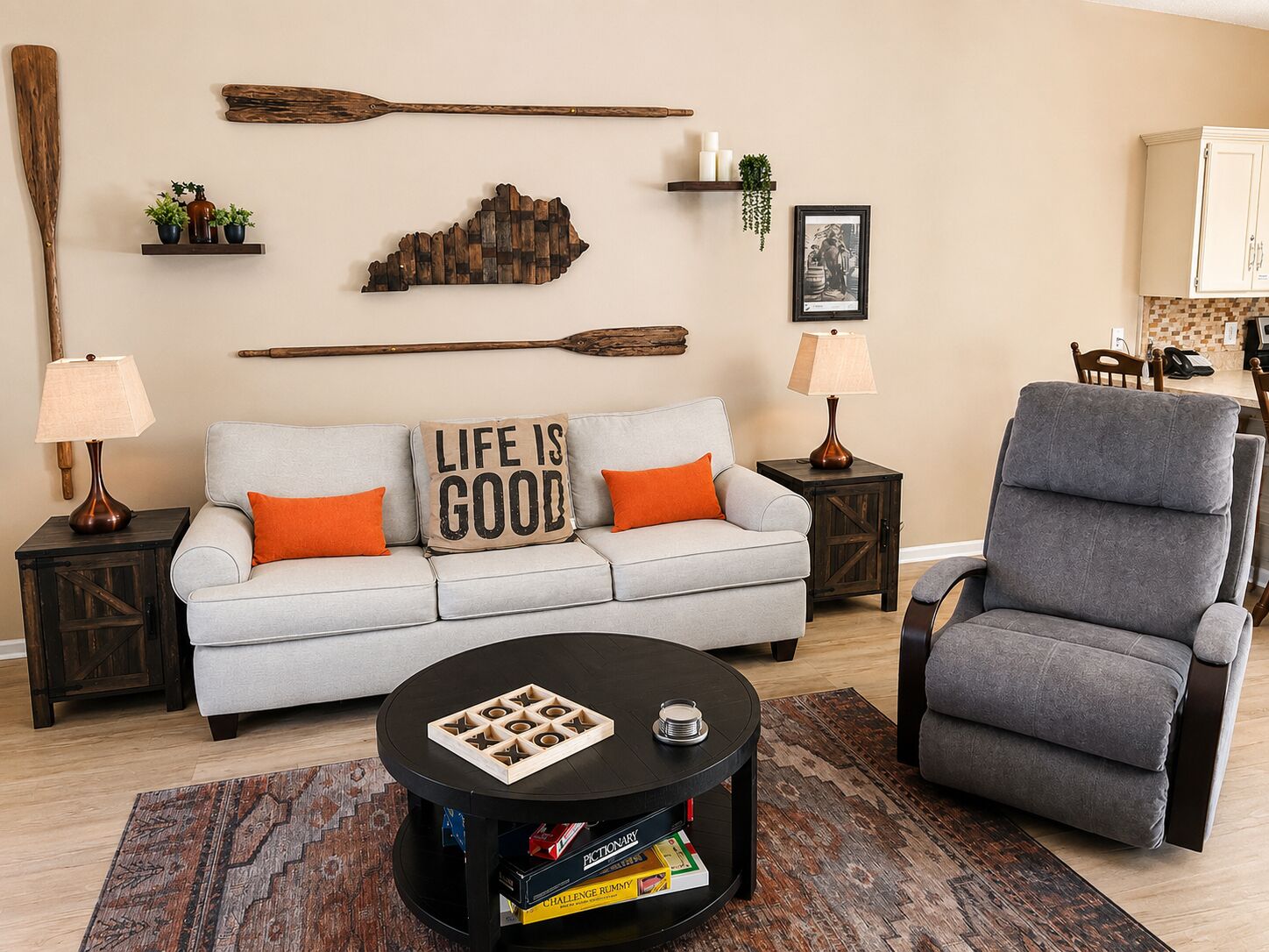 TV, fireplace, DVD player