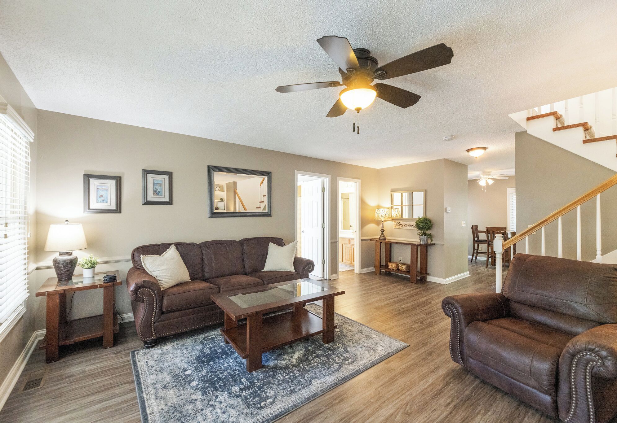 Télévision, cheminée, lecteur de DVD