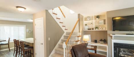 TV, fireplace, DVD player