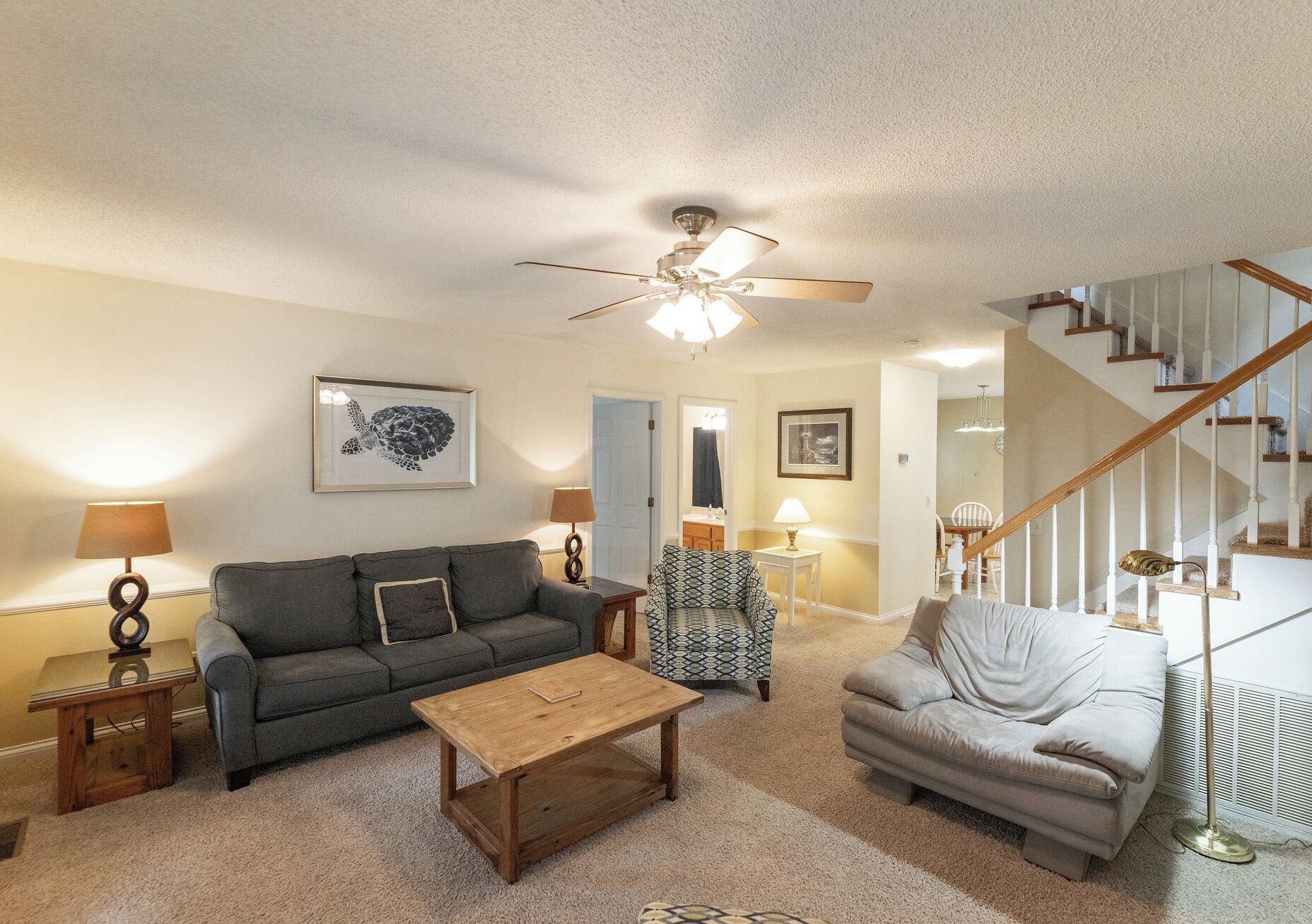 Télévision, cheminée, lecteur de DVD