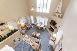 TV, fireplace, DVD player