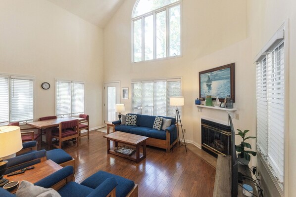 TV, fireplace, DVD player