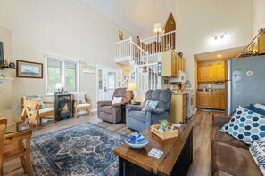 Télévision, cheminée, lecteur de DVD