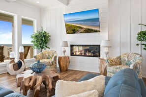 Télévision, cheminée