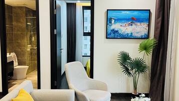 Luxury Apartment, Beach View | Living area | Toys