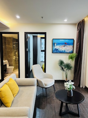 Luxury Apartment, Beach View | Living area | Toys - Sapphire Homestay Ha Long Bay (Ha Long)