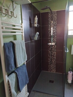 SĂšche-cheveux, serviettes fournies, savon, papier toilette
