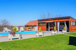 Family House, Multiple Bedrooms (Timber Cottage With Pool) | Pool | Seasonal outdoor pool, a heated pool - Timber Cottage With Pool (Sveti Juraj na Bregu)