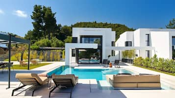 Villa - 4 soveværelser - privat pool - delvis havudsigt | Terrasse/gårdhave