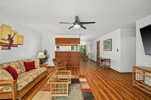 TV - Ground floor Poipu condo steps to beach and pool access summer deals (Koloa)