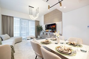 Living area - Aya- Stylish 1BR Stay NadAlSheba 34 (Dubai)