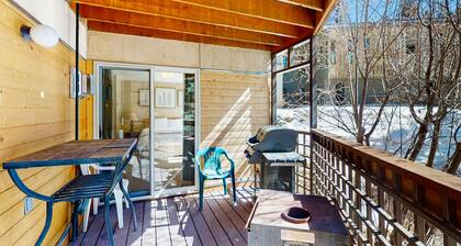 Comfortable ski-in / ski-out condo, with gas stove, soaking tub, balcony & WIFI