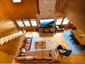 Smart TV, fireplace, video games, books