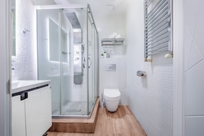 Appartement, vue sur la ville | Douche de la salle de bain
