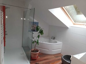 Jetted bath, hair dryer, towels, soap - Vacation apartment Siegglück (Mittelhof)