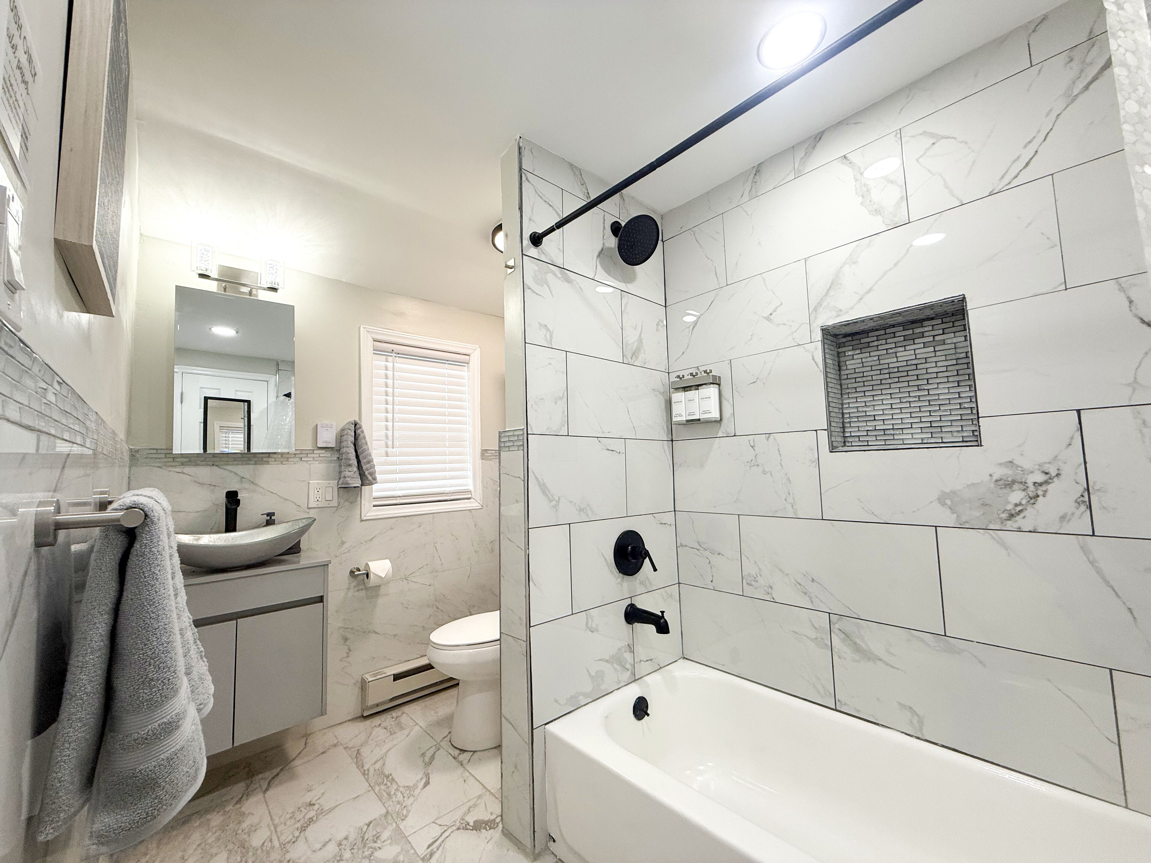 Hair dryer, towels