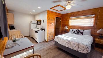 1 bedroom, desk, iron/ironing board, travel cot