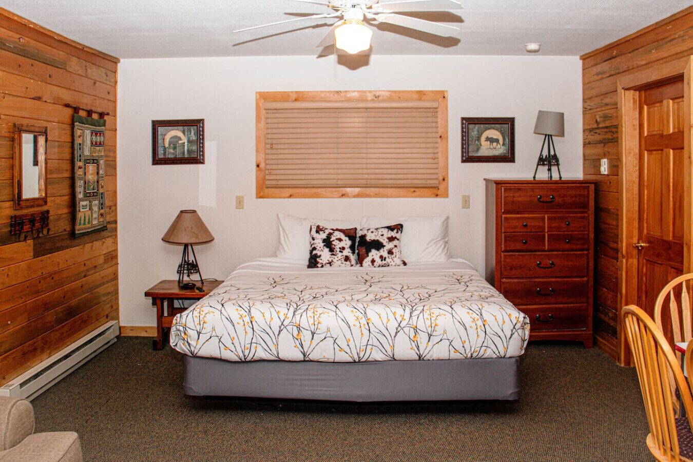 1 bedroom, desk, iron/ironing board, travel crib