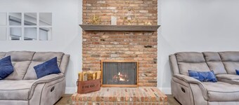 Cozy Family Home Fireplace and Backyard Playset