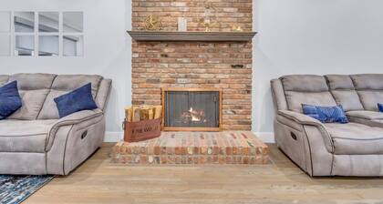 Cozy Family Home Fireplace and Backyard Playset