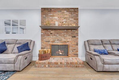 Cozy Family Home Fireplace and Backyard Playset