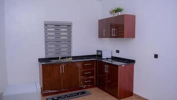 Apartment | Private kitchen | Fridge, microwave, oven, electric kettle