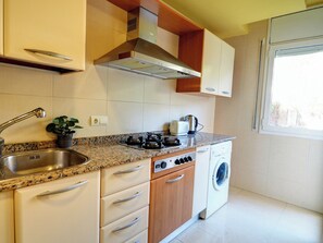 Fridge, oven, dishwasher, coffee/tea maker