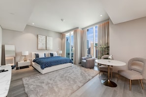 Appartement Premium, balcon, vue ville | 1 chambre, literie de qualité supérieure, rideaux occultants